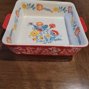 Pioneer Woman Mazie Bird Square Stoneware Baking Casserole Dish 8X8